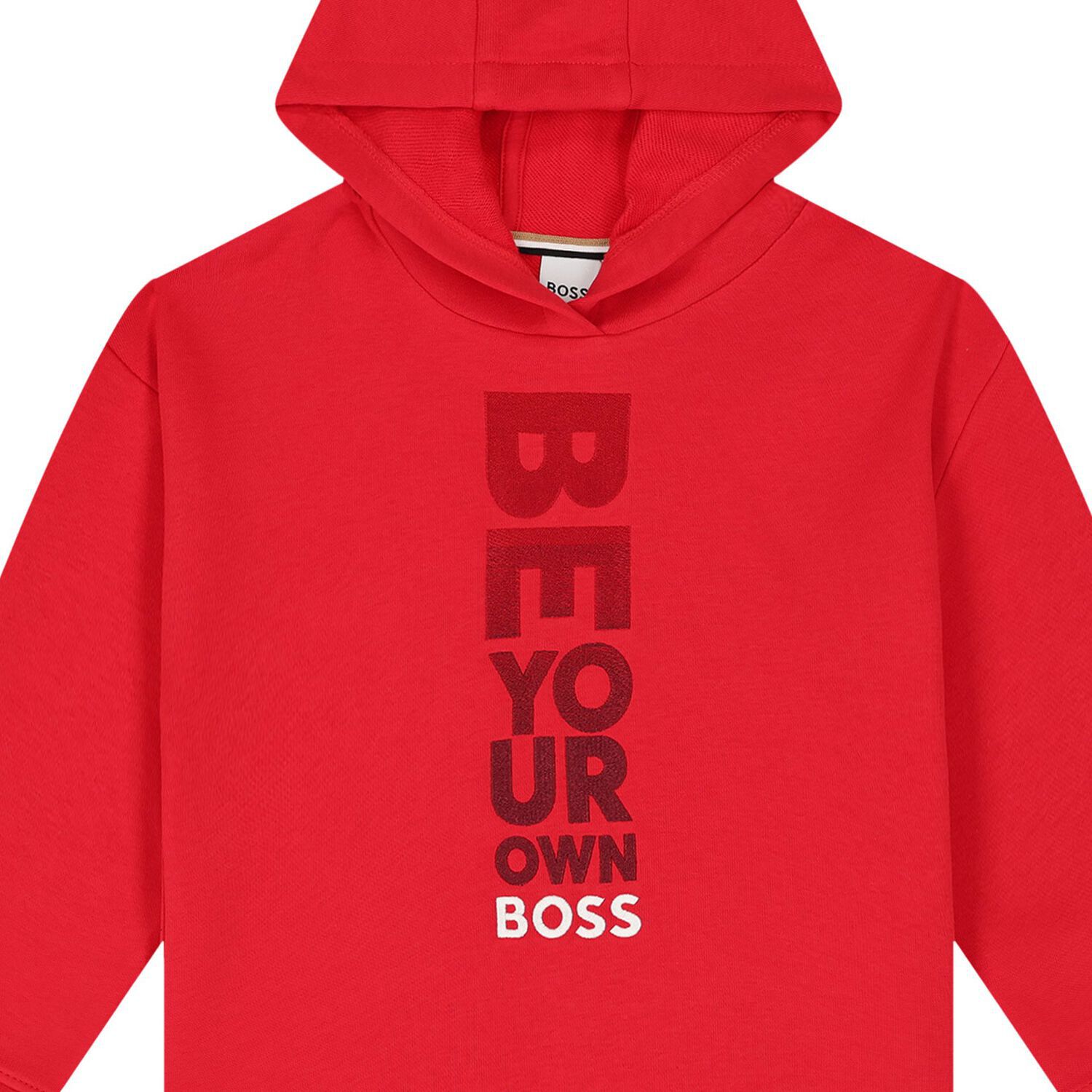 Boys Red Logo Hooded Top, 1, hi-res