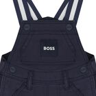 Baby Boys Navy Blue Logo Dungaree, 2, hi-res