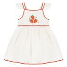 فستان بطبعة الفراولة باللون العاجي للبنات, 1, hi-res