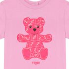 Younger Girls Pink Teddy Logo T-Shirt, 1, hi-res