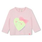 Younger Girls Pink Heart Long Sleeve Top, 1, hi-res