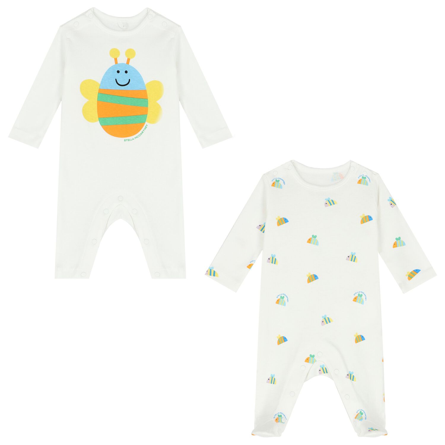 Ivory Bug Babygrows ( 2-Pack ), 1, hi-res