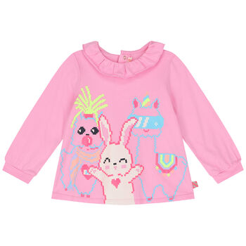 Younger Girls Pink Pixel Character Top