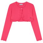 Girls Pink Bolero Knit Cardigan, 4, hi-res