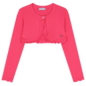 Girls Pink Bolero Knit Cardigan