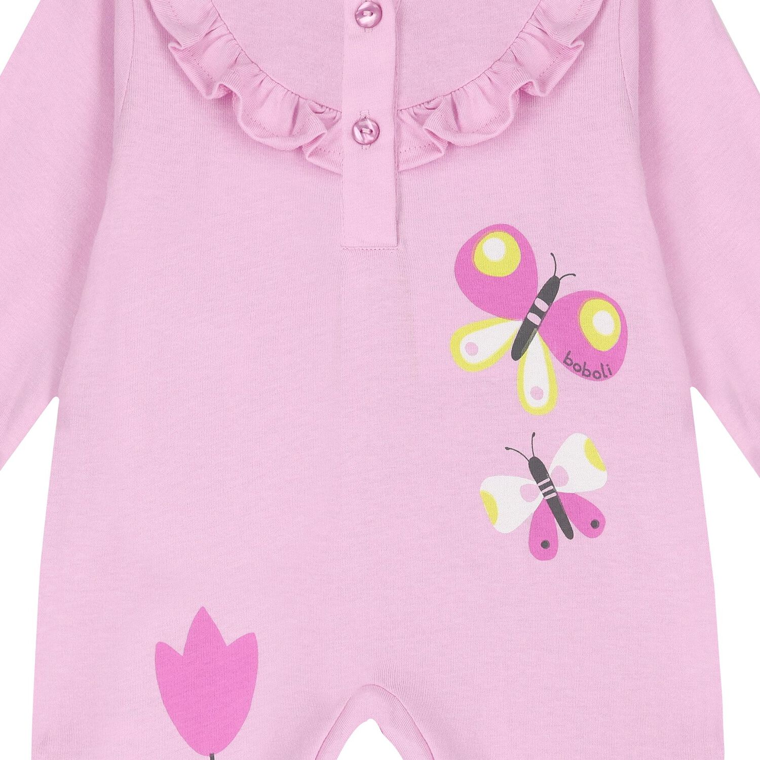 Baby Girls Pink Butterfly Babygrow, 1, hi-res