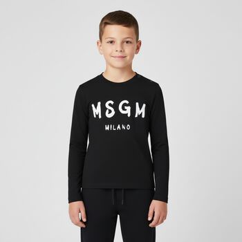 Black Logo Younger Long Sleeve Top