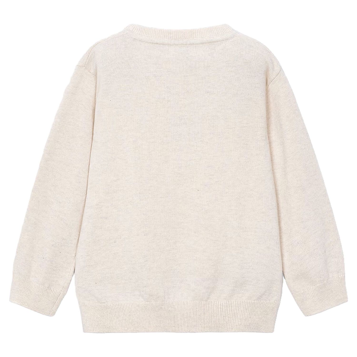 Boys Beige Knitted Jumper, 2, hi-res