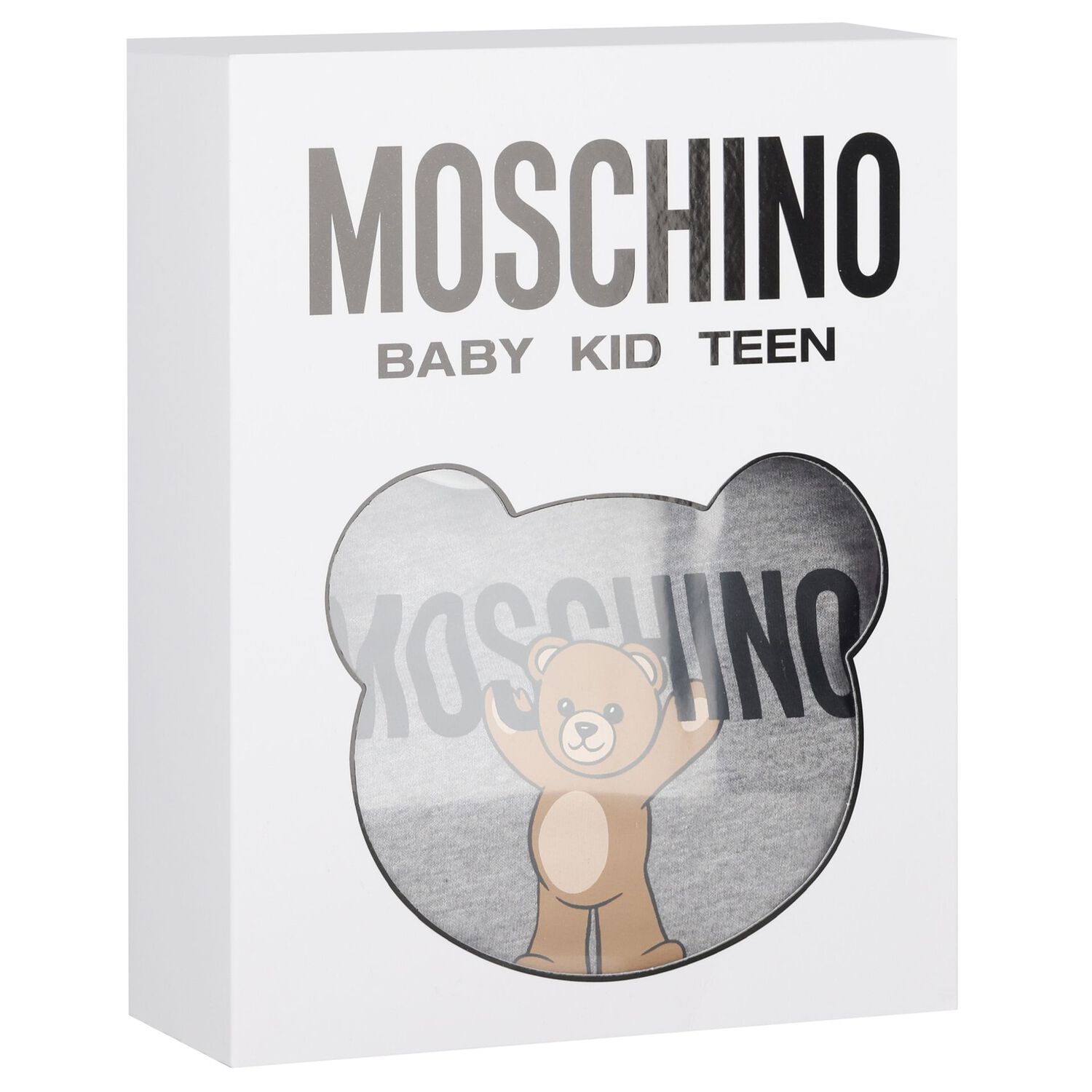 Grey Teddy Bear Logo Babygrow, 2, hi-res