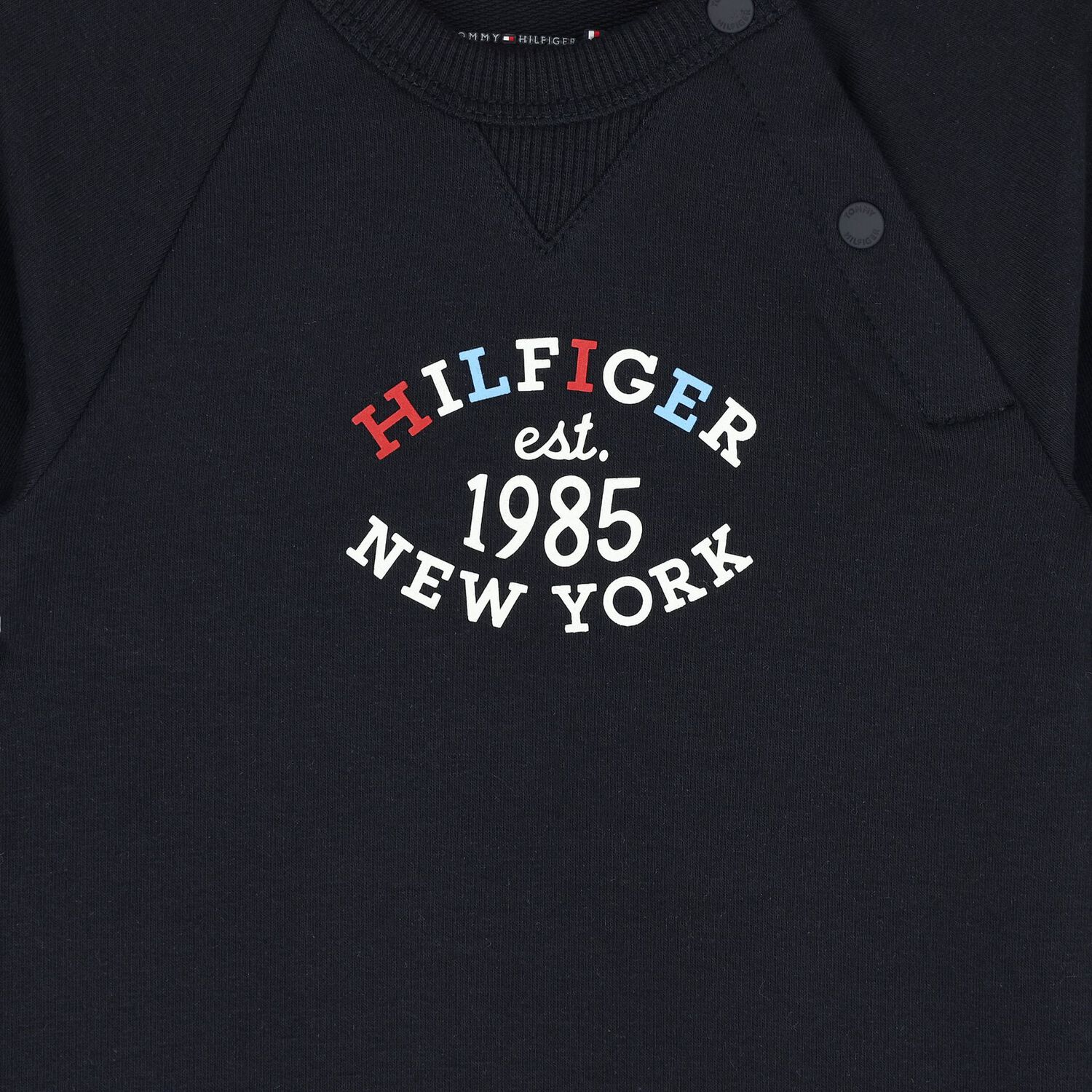 Baby Boys Navy Blue Logo Romper, 1, hi-res