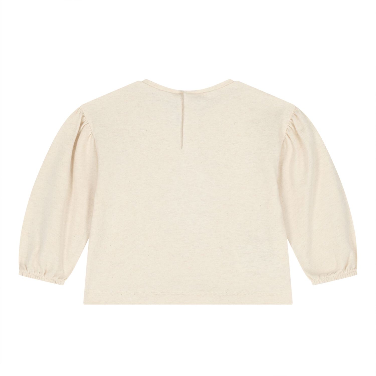 Younger Girls Beige Printed Long Sleeve Top, 1, hi-res