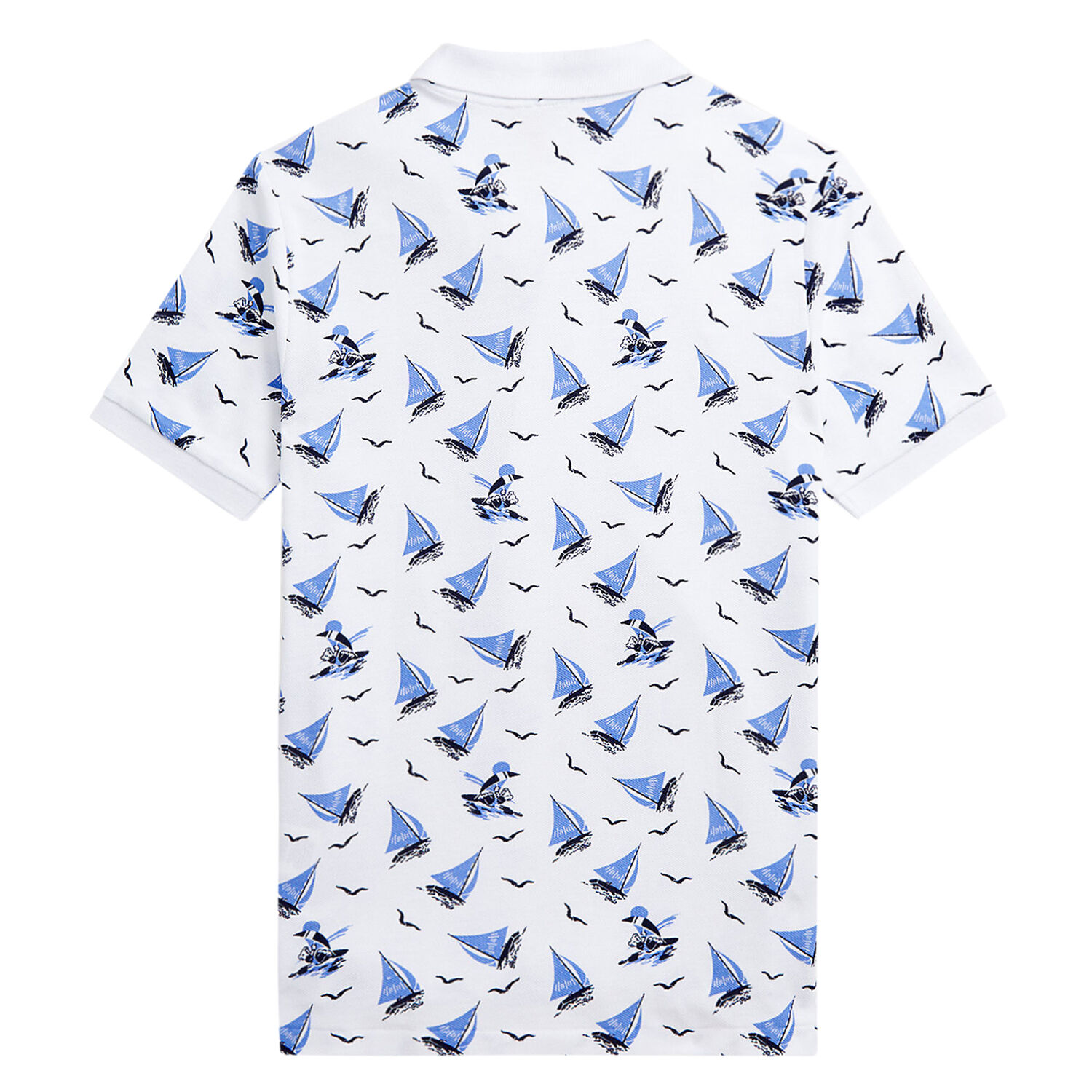 تيشيرت بولو بالشعار باللون الأبيض للأولاد, 1, hi-res