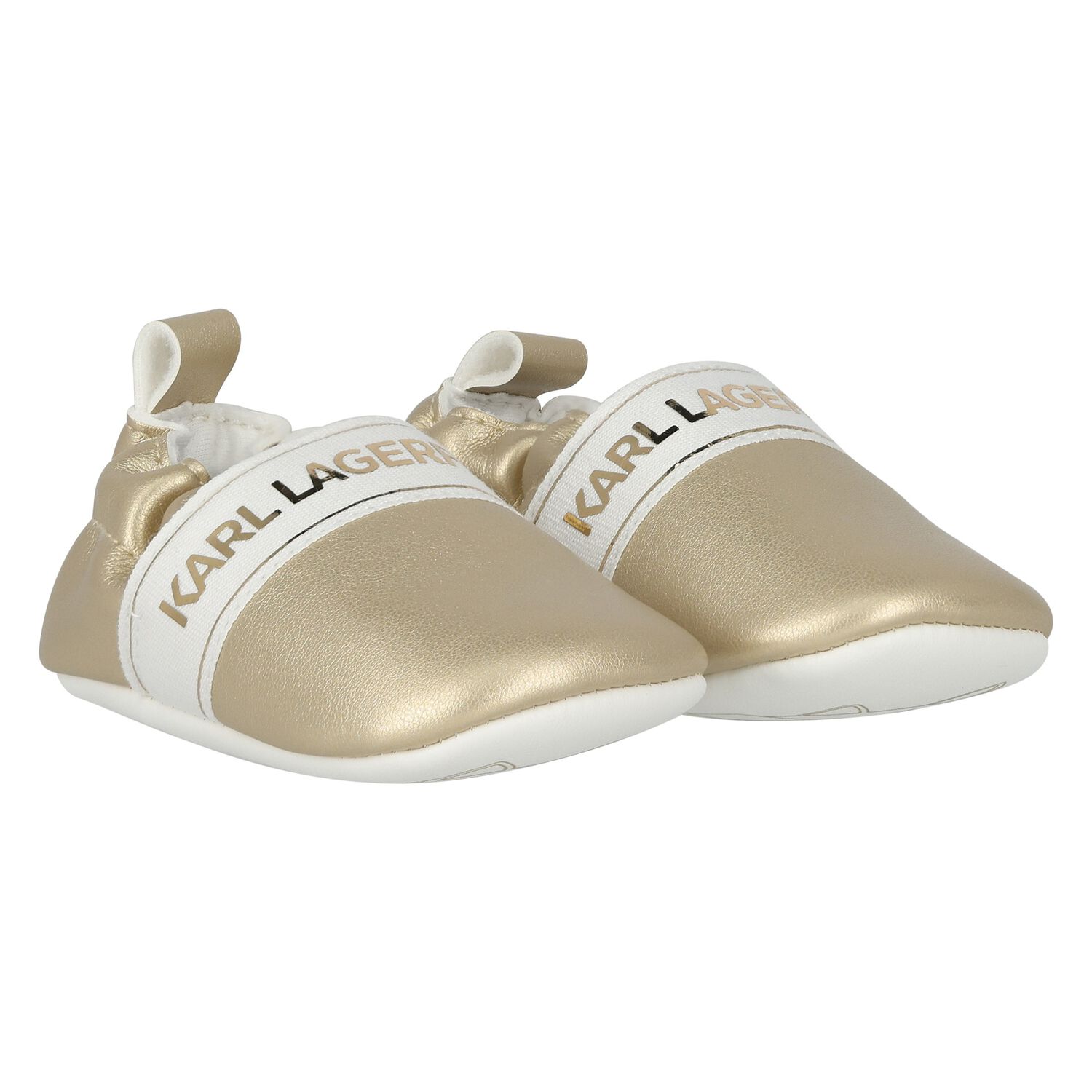 Baby Girls Gold Logo Pre Walker Shoes, 1, hi-res