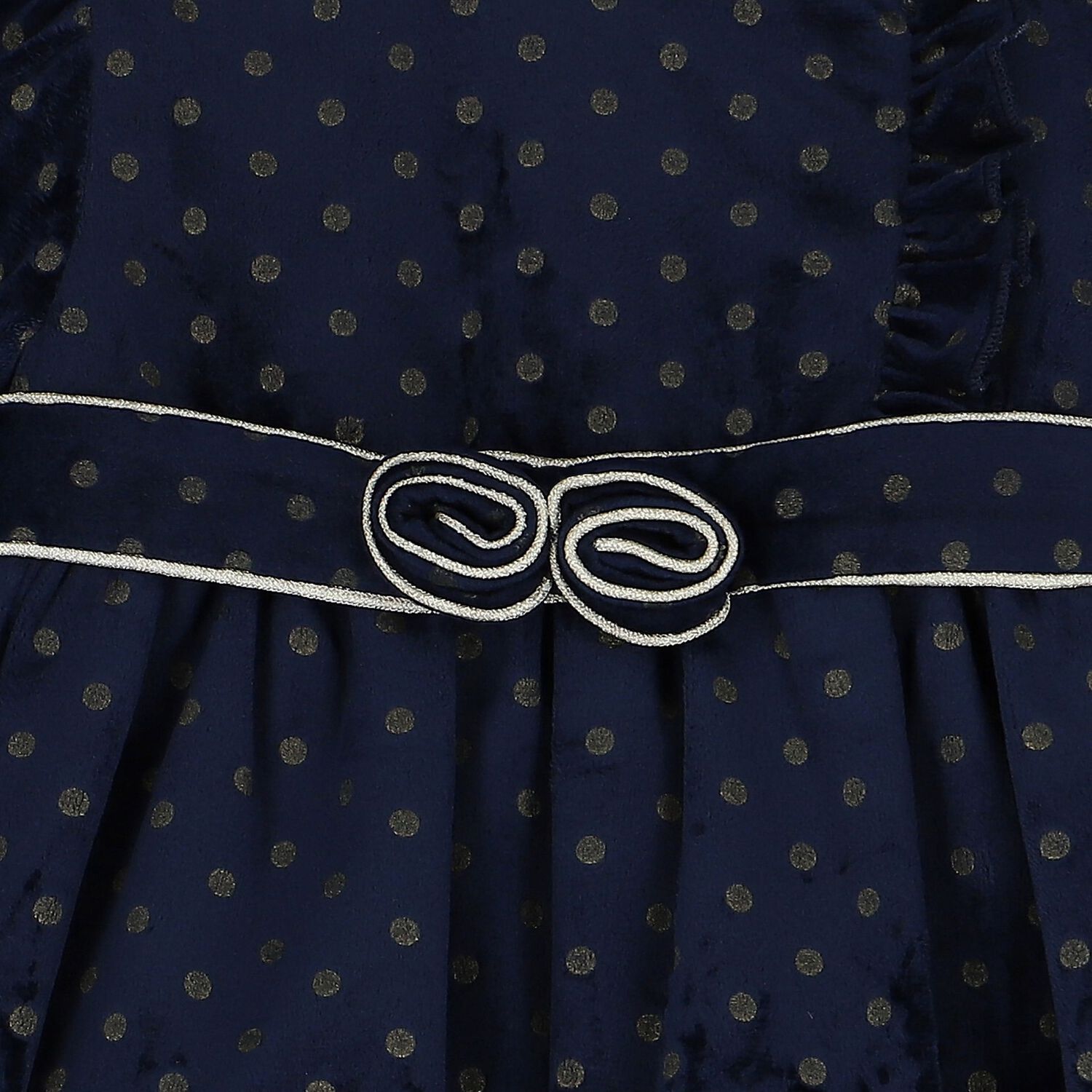 Younger Girls Navy Blue & Gold Dress, 1, hi-res image number null