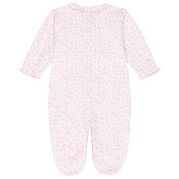 Baby Girls White & Pink Royal Babygrow