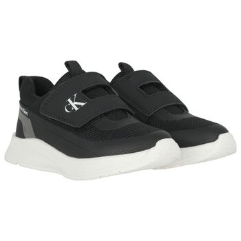 Black Mesh Logo Trainers