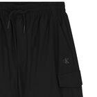 بنطلون اولاد بالشعار باللون الأسود , 1, hi-res