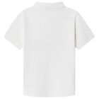 Boys White Logo Polo Shirt , 2, hi-res