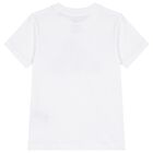 Boys White & Black Logo T-Shirt, 1, hi-res
