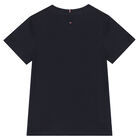 تيشيرت بالشعار باللون الكحلي للبنات, 2, hi-res