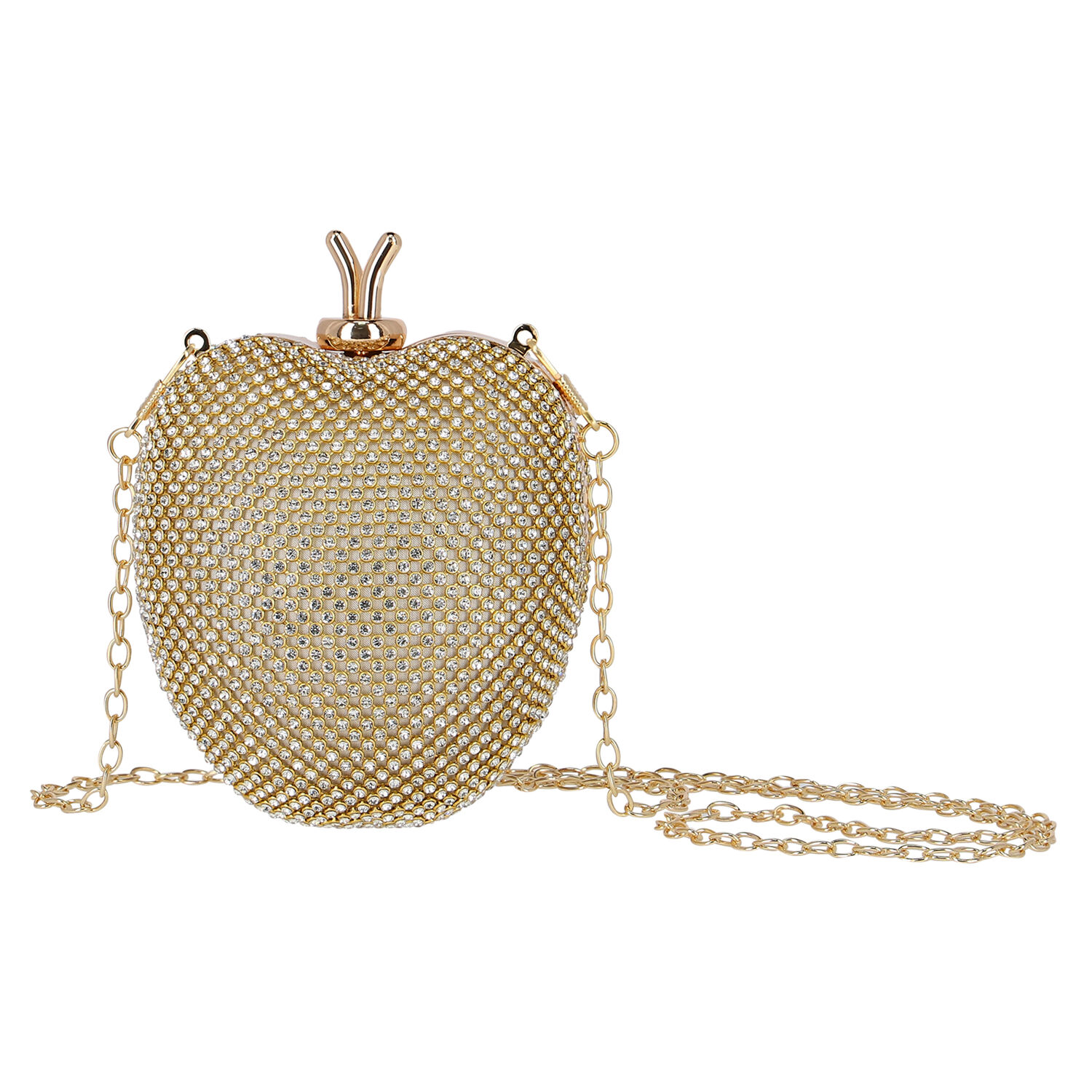 Girls Gold Embellished Satin Bag, 1, hi-res