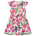 Girls Ivory Floral Dress, 1, hi-res