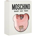 فستان بنات مكشكش بشعار الدب تيدي باللون الوردي, 2, hi-res