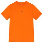 تيشيرت أولاد بالشعار باللون البرتقالي , 2, hi-res