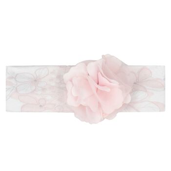 Baby Girls White & Pink Floral Headband