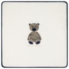 White & Navy Blue Teddy Bear Logo Baby Blanket, 1, hi-res