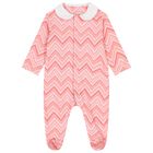 Baby Girls Pink Zig Zag Babygrow, 5, hi-res