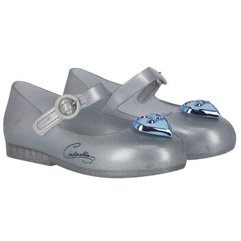 Younger Girls Blue Cinderella Jelly Shoes