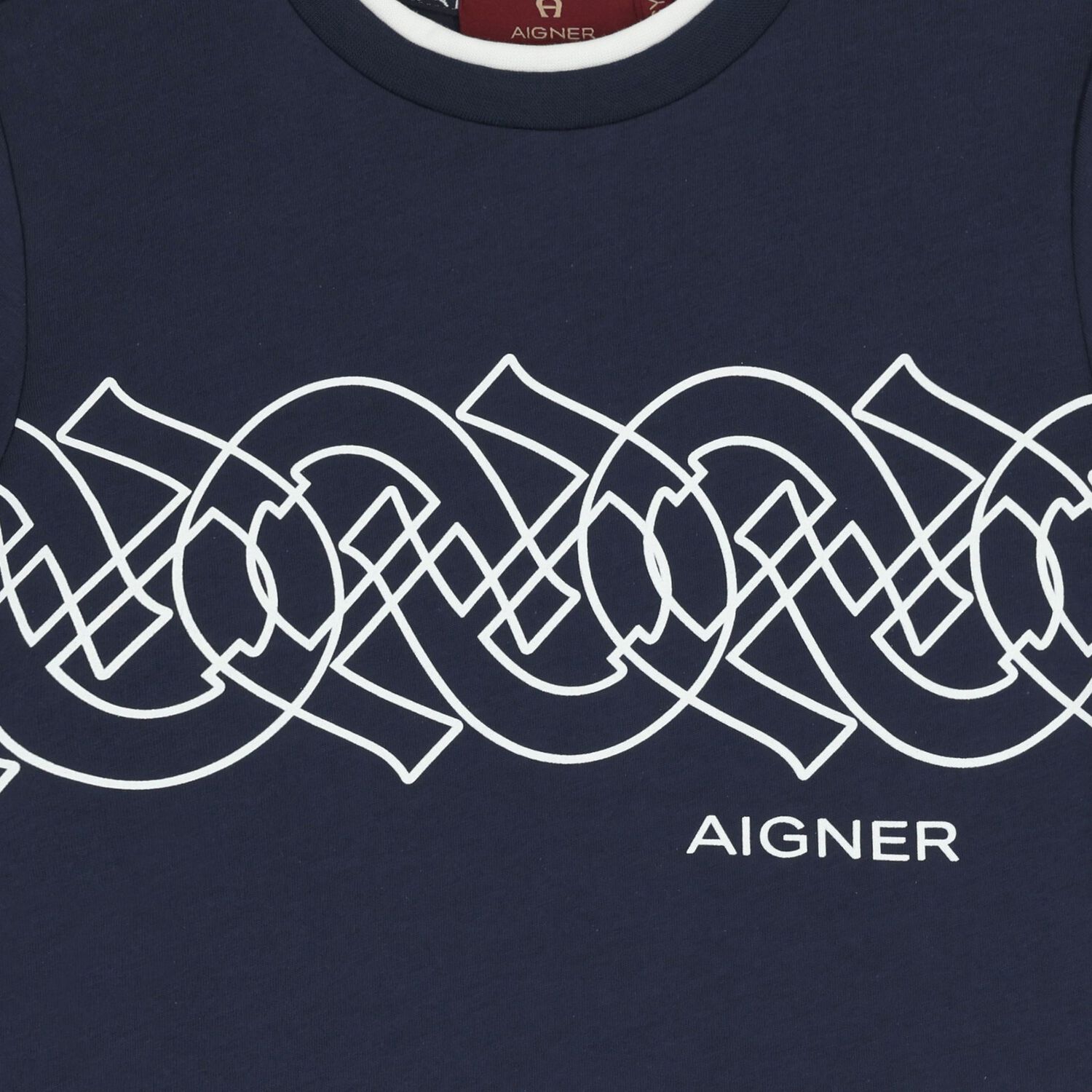 تي شيرت أزرق داكن بشعار للأولاد, 2, hi-res