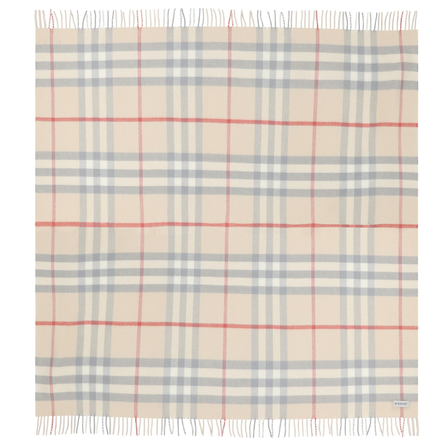 Beige Check Baby Blanket, 1, hi-res image number null