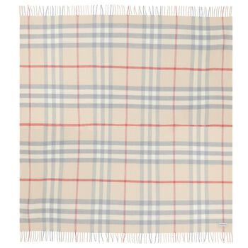 Beige Check Baby Blanket