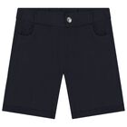 Boys Navy Blue Logo Shorts Set, 2, hi-res