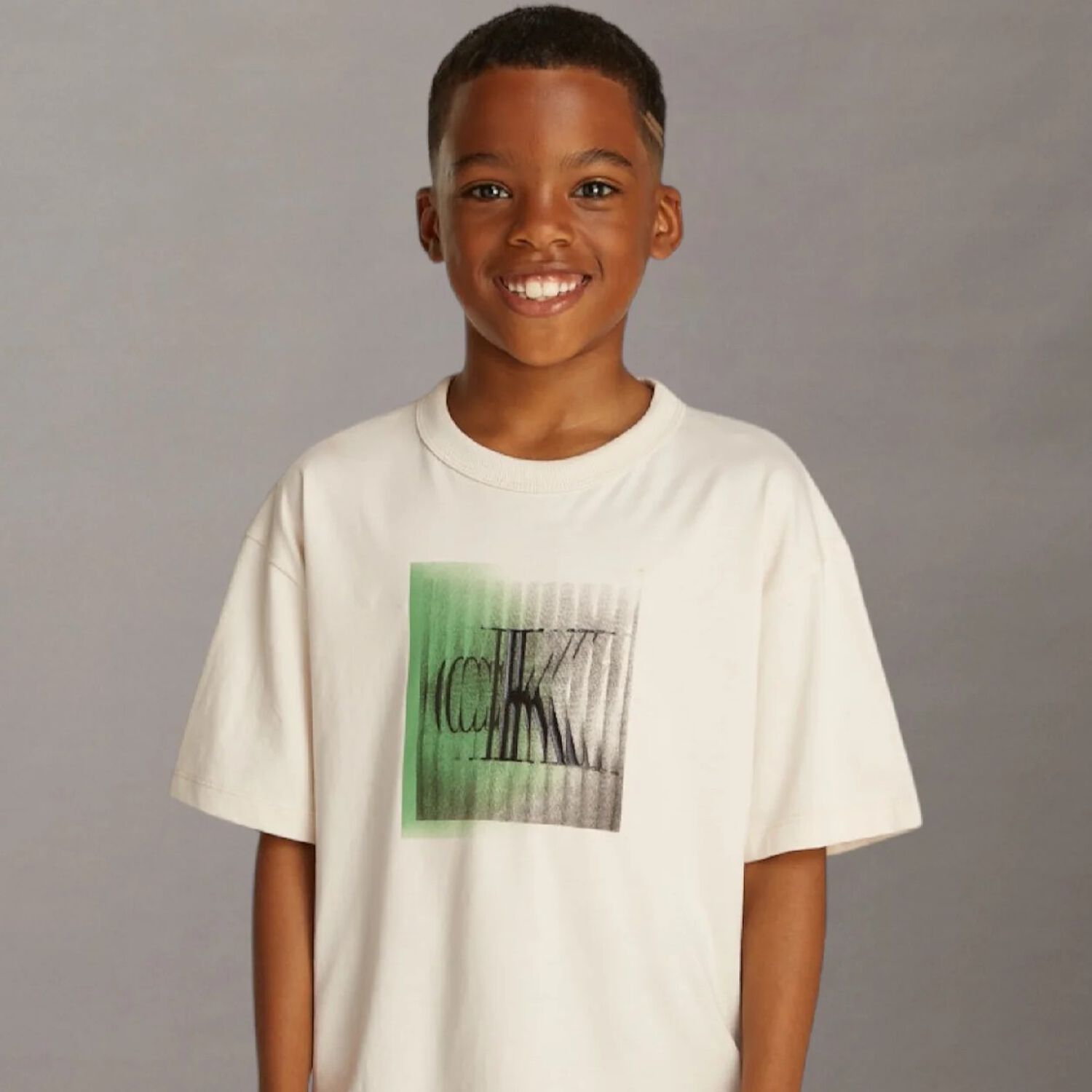 تيشيرت أولاد بالشعار باللون البيج, 2, hi-res image number null