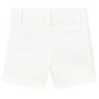 Younger Boys White Shorts, 4, hi-res