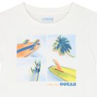 طقم شورت أولاد بطبعة ركوب الأمواج باللونين الأبيض والأزرق, 1, hi-res