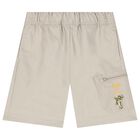 Grey & Beige Lion King Logo Shorts Set, 1, hi-res