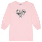 فستان بنات بالشعار بفيونكه باللون الوردى , 1, hi-res