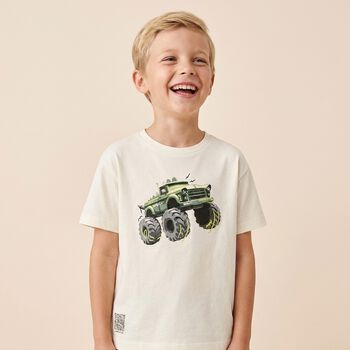 Boys Ivory Monster Truck T-Shirt