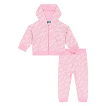 Younger Girls Pink Logo Tracksuit