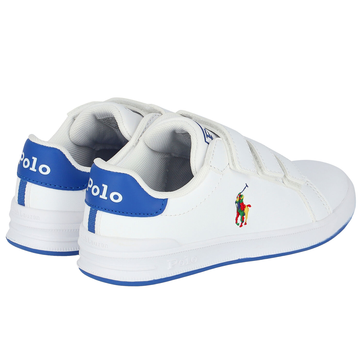 Boys White Logo Trainers, 1, hi-res
