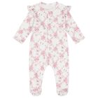 Baby Girls White & Pink Floral & Butterflies Babygrow, 1, hi-res