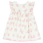 Baby Girls White & Pink Bunny Dress Set, 1, hi-res