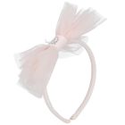 Girls Pink Tulle Bow Headband, 1, hi-res