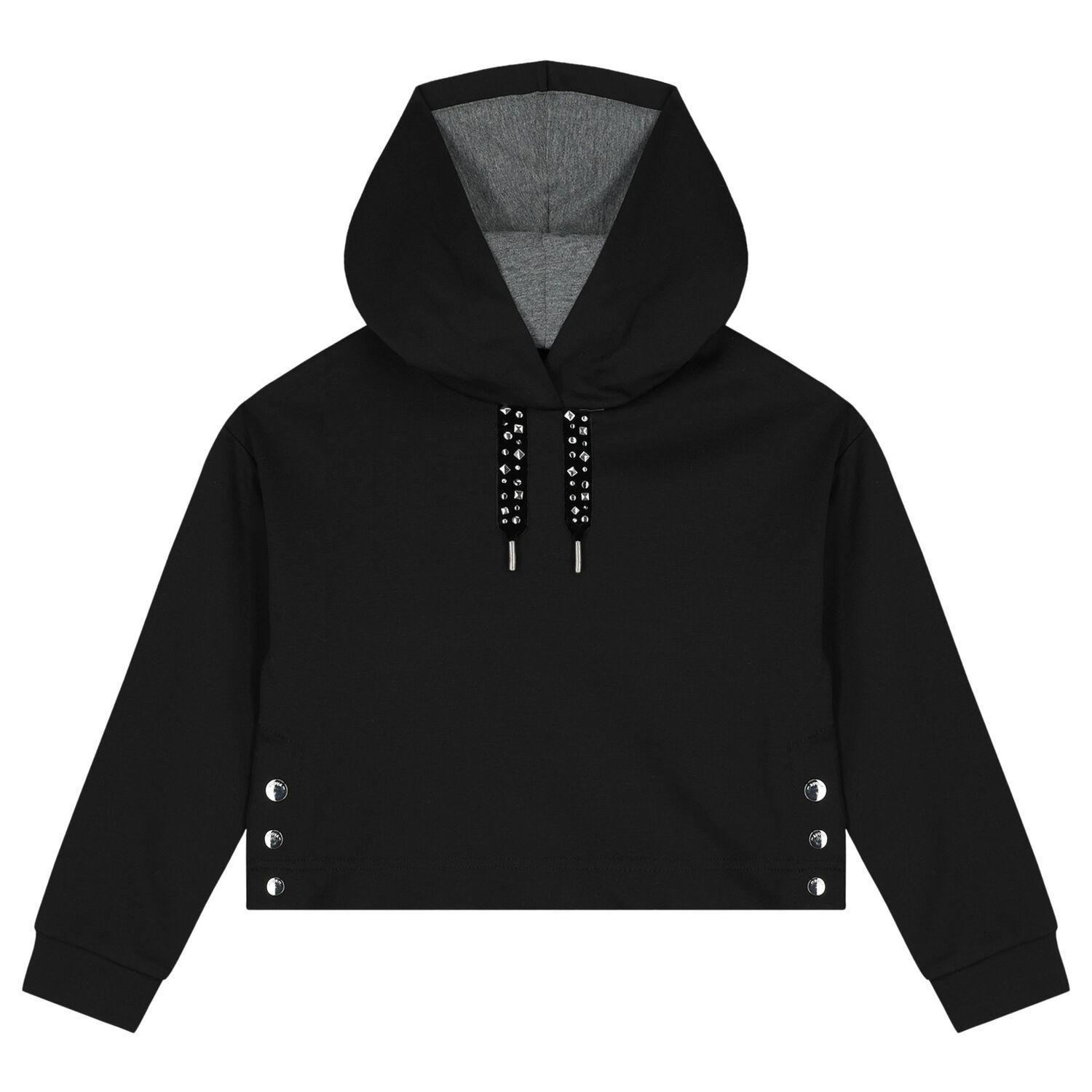 Girls Black Hooded Tracksuit, 2, hi-res image number null