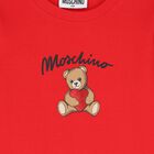 توب بنات باكمام طويله بالشعار بطبعه تيدى بير باللون الاحمر , 2, hi-res