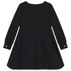 فستان بناتي أسود مزين بفيونكة من الماس, 1, hi-res